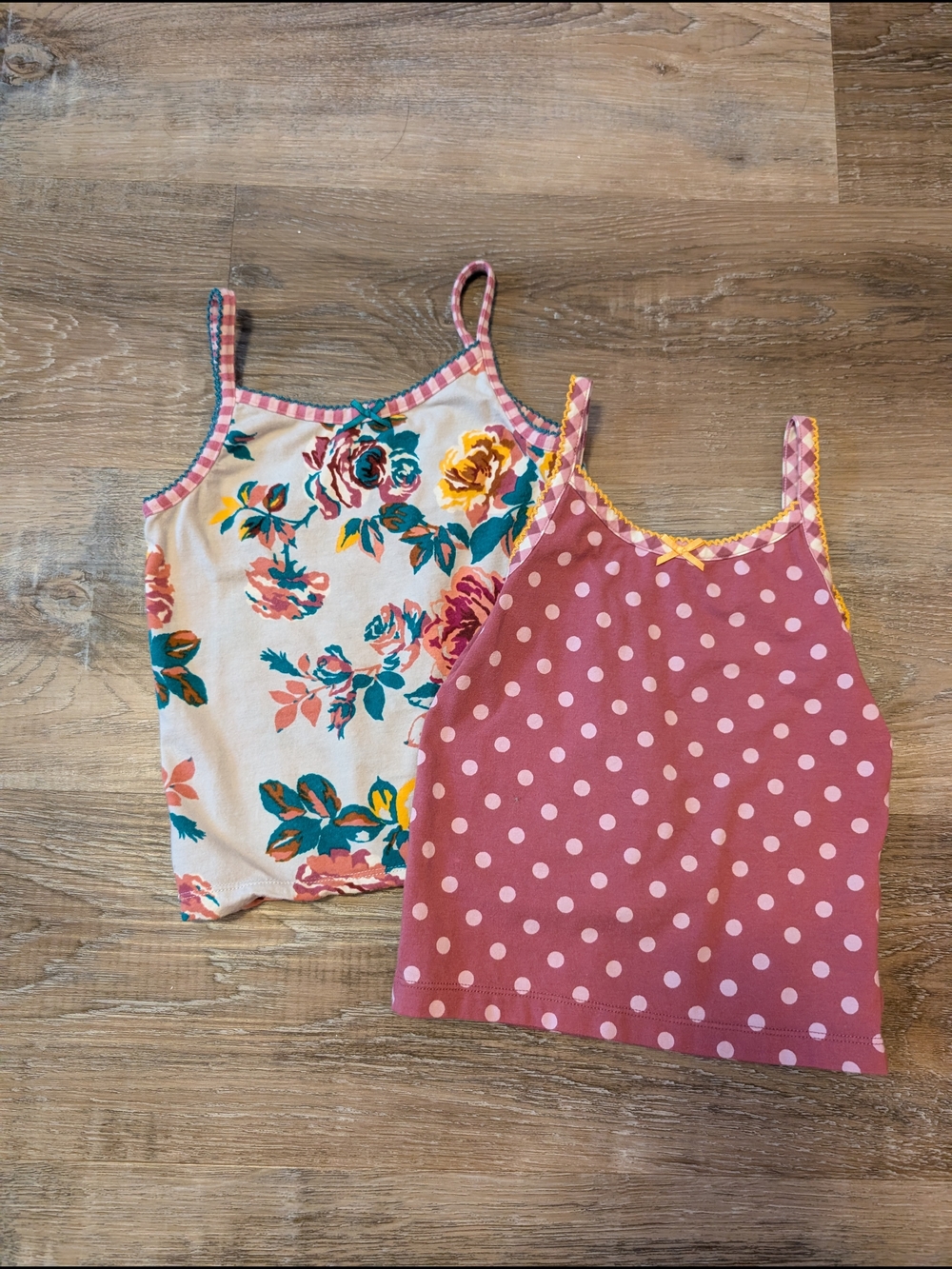 Matilda Jane Pink Polka Dot & Floral Tank Tops
